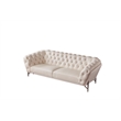 American Eagle Furniture Contemporary Full Leather/Metal Sofa in White