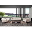 American Eagle Furniture Contemporary Full Leather/Metal Sofa in White