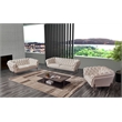 American Eagle Furniture Contemporary Full Leather/Metal Sofa in White