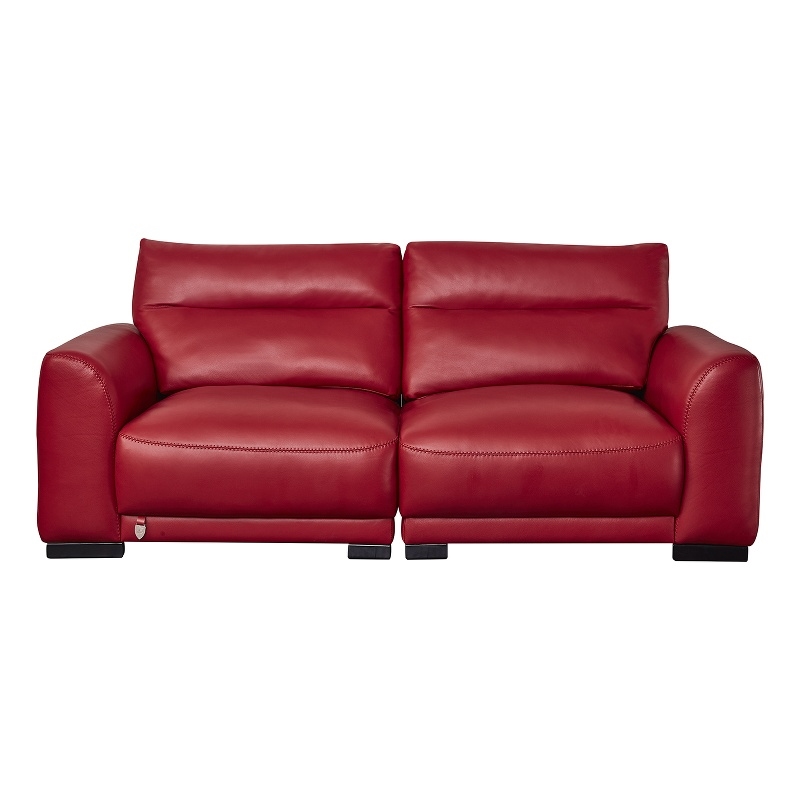 American Eagle Furniture Contemporary Genuine Leather/Wood Loveseat in Red