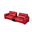 American Eagle Furniture Contemporary Genuine Leather/Wood Sofa in Red