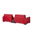 American Eagle Furniture Contemporary Genuine Leather/Wood Sofa in Red