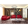 American Eagle Furniture Contemporary Genuine Leather/Wood Sofa in Red