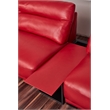 American Eagle Furniture Contemporary Genuine Leather/Wood Sofa in Red