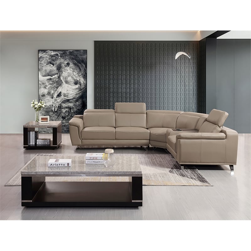 American Eagle Furniture Right Side Facing Genuine Leather Sectional in Tan