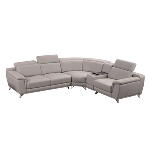 American Eagle Furniture Right Side Facing Genuine Leather Sectional in Gray