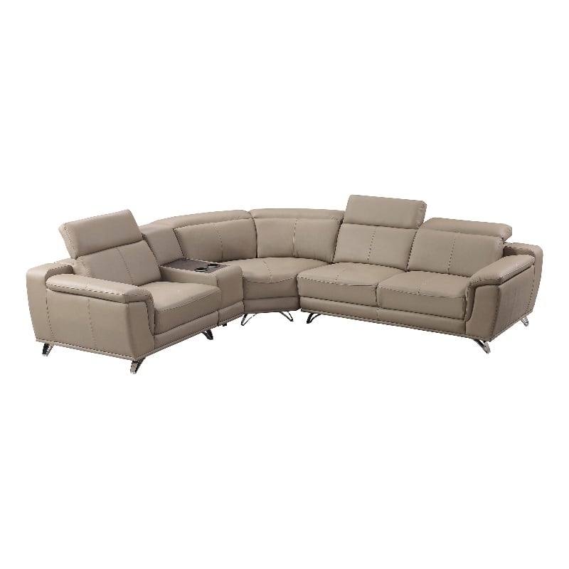 American Eagle Furniture Left Side Facing Genuine Leather Sectional in Tan