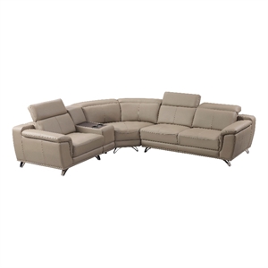 American Eagle Furniture Left Side Facing Genuine Leather Sectional in Tan