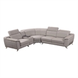 American Eagle Furniture Left Side Facing Genuine Leather Sectional in Gray