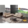 American Eagle Furniture Contemporary Full Leather Sectional in Light Tan