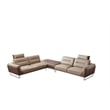 American Eagle Furniture Contemporary Full Leather Sectional in Light Tan