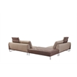 American Eagle Furniture Contemporary Full Leather Sectional in Light Tan