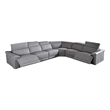 American Eagle Furniture Full Leather Power Recliner Sectional in Tan/Light Gray