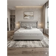 American Eagle Furniture Genuine Leather & Metal Cal King Bed in Gray