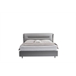 American Eagle Furniture Metal & Genuine Leather Queen Bed in Gray