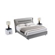 American Eagle Furniture Leather & Metal Cal King Bed in Light Gray