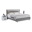 American Eagle Furniture Genuine Leather Queen Bed in Light Gray