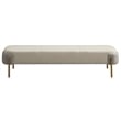 American Eagle Furniture Rounded Edge Faux Leather/Metal Ottoman in Cream