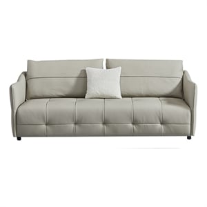 American Eagle Furniture Modern Genuine Leather and Plastic Sofa in Gray