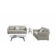 American Eagle Furniture Modern Genuine Leather and Plastic Sofa in Gray