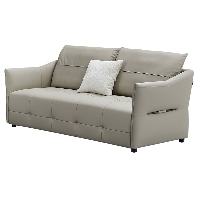 American Eagle Furniture Genuine Leather and Plastic Loveseat in Gray