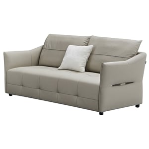 American Eagle Furniture Genuine Leather and Plastic Loveseat in Gray