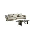 American Eagle Furniture Genuine Leather & Metal Sectional in Gray