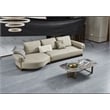 American Eagle Furniture Genuine Leather & Metal Sectional in Gray
