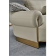 American Eagle Furniture Genuine Leather & Metal Sectional in Gray