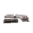 American Eagle Furniture 4-Piece Left Sitting Leather & Metal Sectional in Gray
