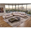 American Eagle Furniture 4-Piece Left Sitting Leather & Metal Sectional in Gray