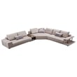 American Eagle Furniture 4-Piece Left Sitting Leather & Metal Sectional in Gray
