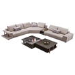 American Eagle Furniture 4-Piece Right Sitting Leather & Metal Sectional in Gray