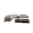 American Eagle Furniture 4-Piece Right Sitting Leather & Metal Sectional in Gray