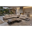 American Eagle Furniture 4-Piece Right Sitting Leather & Metal Sectional in Gray