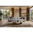 American Eagle Furniture 2-Piece Genuine Leather & Metal Sofa in Light Gray