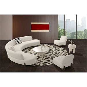 American Eagle Furniture Modern Fabric and Wood Armless Accent Chair in White