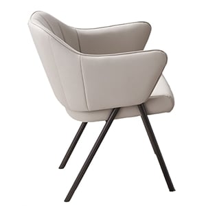 American Eagle Furniture 17&quot Faux Leather/Metal Dining Chair in Beige (Set of 2)