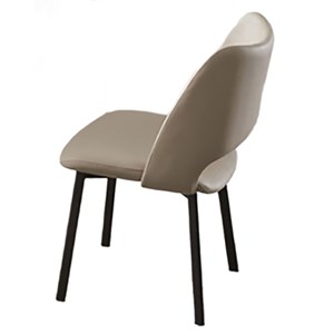 American Eagle Furniture 17&quot Metal/Faux Leather Dining Chair in Beige (Set of 2)