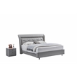 American Eagle Furniture 2-Drawer Faux Marble & Vinyl Nightstand in Gray