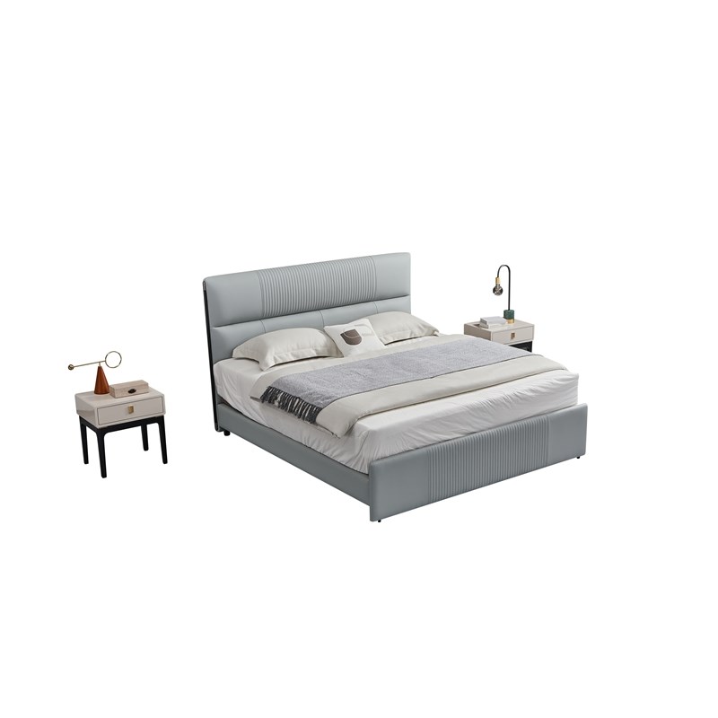 American Eagle Furniture 1-Drawer Wood and Faux Marble Nightstand in Beige/Black