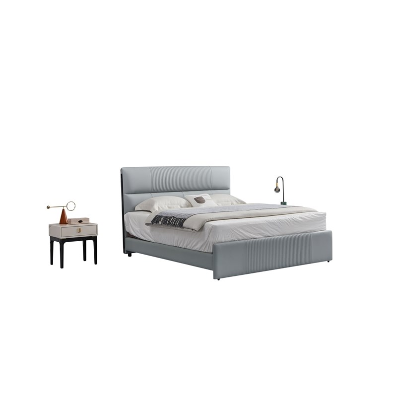 American Eagle Furniture 1-Drawer Wood and Faux Marble Nightstand in Beige/Black