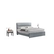 American Eagle Furniture 1-Drawer Wood and Faux Marble Nightstand in Beige/Black