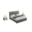 American Eagle Furniture 2-Drawer Faux Marble & Faux Leather Nightstand in Gray