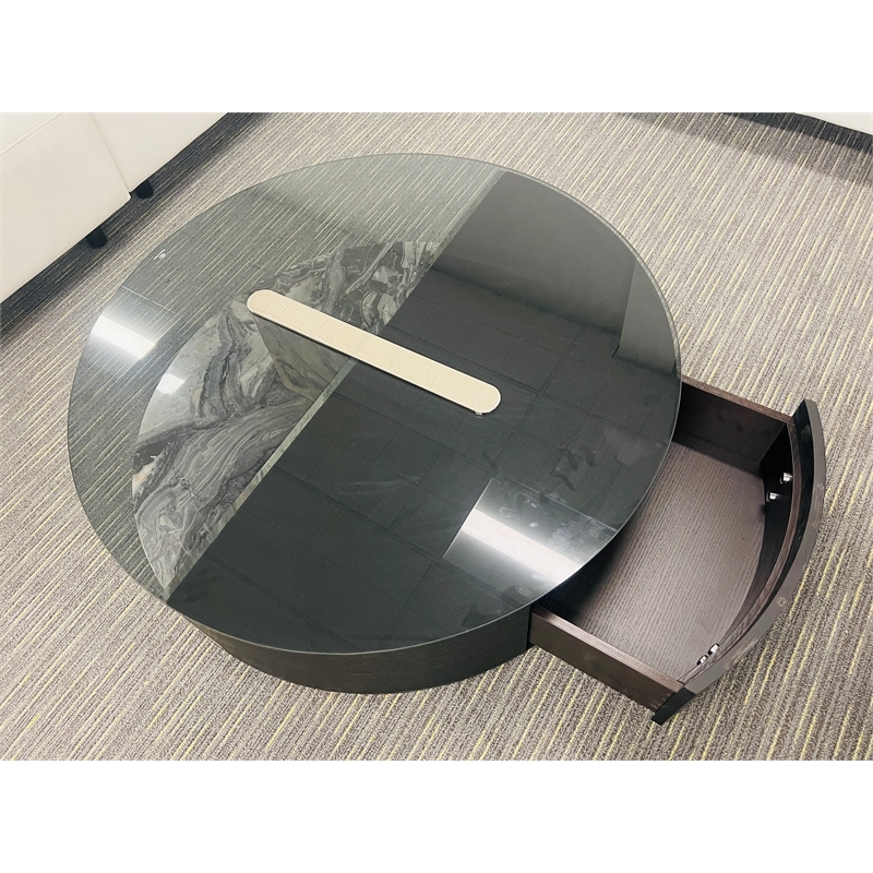 American Eagle Furniture Faux Marble & Wood Coffee Table in Black/White