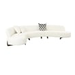 American Eagle Design AE3809 Contemporary White Soft Fabric Curve Sectional