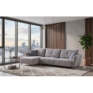 American Eagle Design AE-L2377R Modern Soft Gray Fabric Sectional Sofa Set