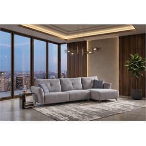 American Eagle Design AE-L2377L 2PC Modern Gray Soft Fabric Sectional Sofa Set