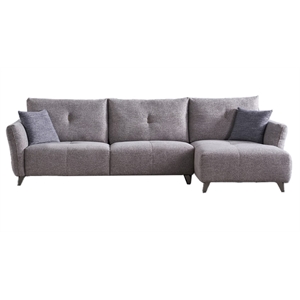 American Eagle Design AE-L2377L 2PC Modern Gray Soft Fabric Sectional Sofa Set