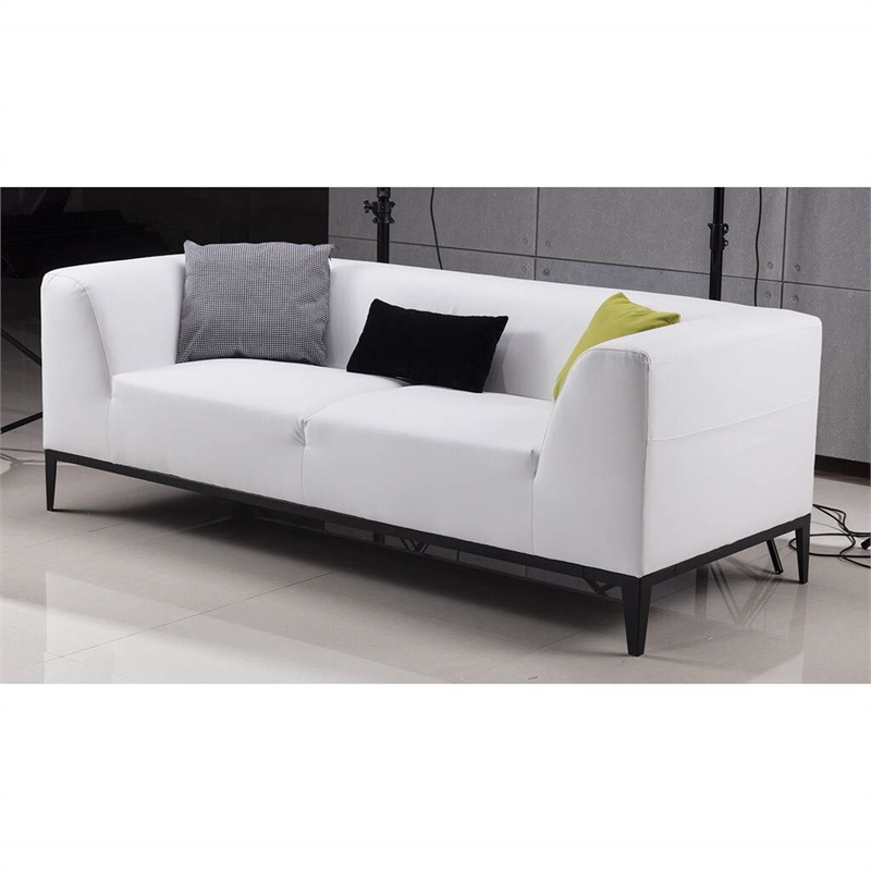American Eagle Design AE2378-GR-LS Modern Gray Faux Leather Loveseat